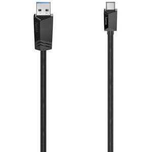 Cablu USB-C - USB A 3.2 Gen 1 HAMA 200651, 0.75m, negru Cablu USB-C - USB A 3.2 Gen 1 HAMA 200651, 0.75m, negru