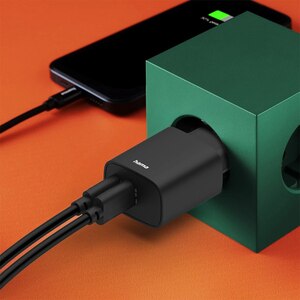 Incarcator retea HAMA 201960, 1x USB-A, 1x USB-C, Power Delivery (PD), 30W, negru Incarcator retea HAMA 201960, 1x USB-A, 1x USB-C, Power Delivery (PD), 30W, negru