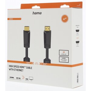 Cablu HDMI Ethernet HAMA 205009, 10m, 4K, placat aur, negru Cablu HDMI Ethernet HAMA 205009, 10m, 4K, placat aur, negru