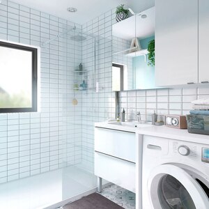 Dulap baie cu oglinda GOODHOME Imandra, 90 x 15 x 80 cm, alb Dulap baie cu oglinda GOODHOME Imandra, 90 x 15 x 80 cm, alb