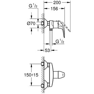 Baterie dus GROHE Swift 23268000, monocomanda, alama, argintiu Baterie dus GROHE Swift 23268000, monocomanda, alama, argintiu