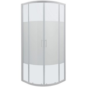 Cabina dus standard COOKE & LEWIS Onega, semirotunda, aluminiu, sticla opaca, 90 x 90 x 190 cm, profil alb Cabina dus standard COOKE & LEWIS Onega, semirotunda, aluminiu, sticla opaca, 90 x 90 x 190 cm, profil alb
