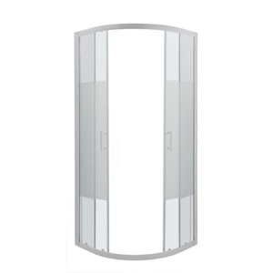 Cabina dus standard COOKE & LEWIS Onega, semirotunda, aluminiu, sticla opaca, 90 x 90 x 190 cm, profil alb Cabina dus standard COOKE & LEWIS Onega, semirotunda, aluminiu, sticla opaca, 90 x 90 x 190 cm, profil alb