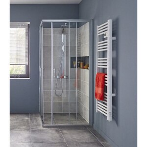 Cabina de dus COOKE & LEWIS Onega, patrata, 90 x 90 x 190 cm, sticla securizata 5mm, profil crom Cabina de dus COOKE & LEWIS Onega, patrata, 90 x 90 x 190 cm, sticla securizata 5mm, profil crom