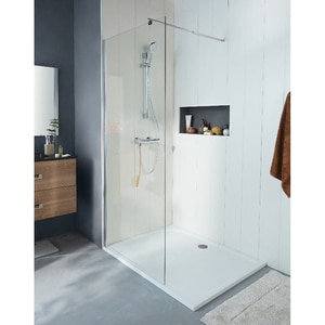 Paravan dus walk-in COOKE & LEWIS Onega, aluminiu, sticla transparenta, 90 x 195 cm, crom Paravan dus walk-in COOKE & LEWIS Onega, aluminiu, sticla transparenta, 90 x 195 cm, crom