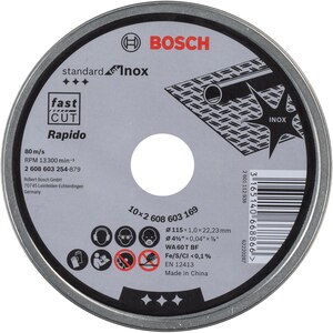 Disc de taiere drept BOSCH Rapido, 115 x 22.2mm Disc de taiere drept BOSCH Rapido, 115 x 22.2mm