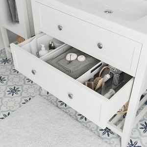 Baza lavoar GOODHOME Perma, 2 sertare, 80 x 45 x 80.6 cm, alb Baza lavoar GOODHOME Perma, 2 sertare, 80 x 45 x 80.6 cm, alb