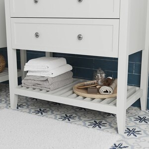 Baza lavoar GOODHOME Perma, 2 sertare, 80 x 45 x 80.6 cm, alb Baza lavoar GOODHOME Perma, 2 sertare, 80 x 45 x 80.6 cm, alb