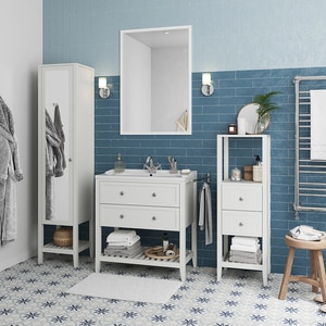 Baza lavoar GOODHOME Perma, 2 sertare, 80 x 45 x 80.6 cm, alb Baza lavoar GOODHOME Perma, 2 sertare, 80 x 45 x 80.6 cm, alb