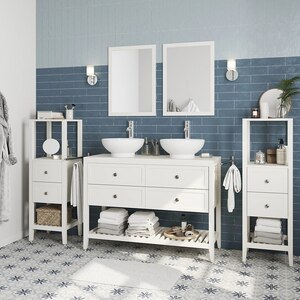 Baza lavoar GOODHOME Perma, 4 sertare, 120 x 45 x 80.6 cm, alb Baza lavoar GOODHOME Perma, 4 sertare, 120 x 45 x 80.6 cm, alb