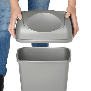 Cos de gunoi batant TAZETTA, 20L, plastic, gri Cos de gunoi batant TAZETTA, 20L, plastic, gri