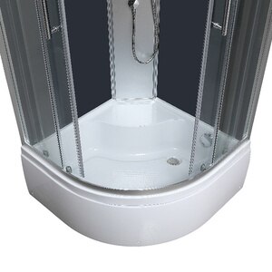 Cabina dus cu hidromasaj GoodHome Onega, semirotunda, 90 x 90 x 215 cm, sticla securizata, profil argintiu Cabina dus cu hidromasaj GoodHome Onega, semirotunda, 90 x 90 x 215 cm, sticla securizata, profil argintiu