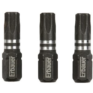 Set 3 biti impact ERBAUER, 25mm, T30 Set 3 biti impact ERBAUER, 25mm, T30