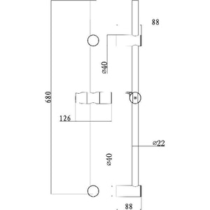 Bara pentru set de dus GOODHOME Cavally, 68 cm, crom Bara pentru set de dus GOODHOME Cavally, 68 cm, crom