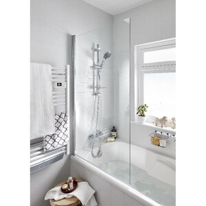 Paravan cada GOODHOME Calera, sticla securizata, 86.5 x 140 cm, transparent Paravan cada GOODHOME Calera, sticla securizata, 86.5 x 140 cm, transparent