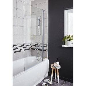 Paravan cada GOODHOME Calera, sticla securizata, 104.5 x 140 cm, transparent Paravan cada GOODHOME Calera, sticla securizata, 104.5 x 140 cm, transparent