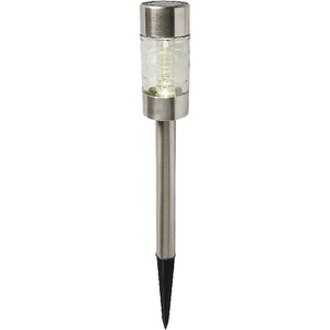 Lampa solara LED, 0.06 W, 5000K, otel inoxidabil, argintiu Lampa solara LED, 0.06 W, 5000K, otel inoxidabil, argintiu