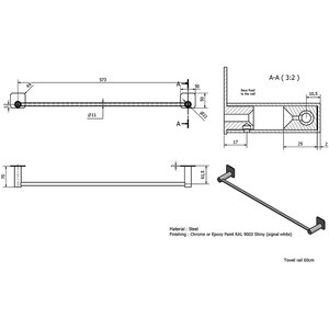 Suport prosop tip bara GOODHOME Koros, 42.3 cm, crom Suport prosop tip bara GOODHOME Koros, 42.3 cm, crom