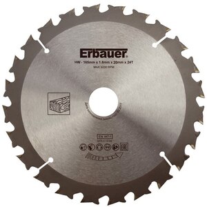 Disc circular pentru lemn ERBAUER, 165 x 20 mm Disc circular pentru lemn ERBAUER, 165 x 20 mm