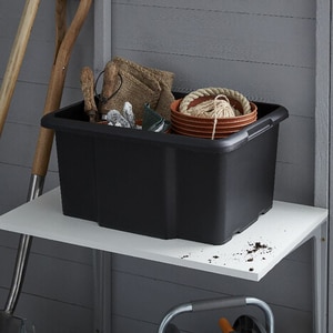 Cutie depozitare SITE, 45.5 x 36.5 x 23 cm, 1 compartiment, negru Cutie depozitare SITE, 45.5 x 36.5 x 23 cm, 1 compartiment, negru