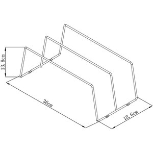 Suport pentru tavi Datil GOODHOME, 36 x 13.6 x 18.6 cm, otel, argintiu Suport pentru tavi Datil GOODHOME, 36 x 13.6 x 18.6 cm, otel, argintiu