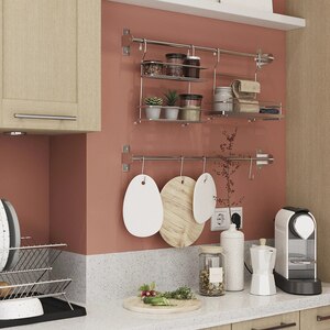 Suport organizator pentru bucatarie Datil GOODHOME, 30 x 15.4 cm, otel, argintiu Suport organizator pentru bucatarie Datil GOODHOME, 30 x 15.4 cm, otel, argintiu
