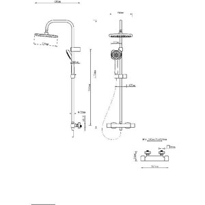 Sistem dus GOODHOME Teesta, termostat, 1 functie, argintiu Sistem dus GOODHOME Teesta, termostat, 1 functie, argintiu
