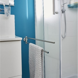 Suport prosop dublu Ormara GOODHOME, 48 x 9.3 x 6.3 cm, otel, argintiu Suport prosop dublu Ormara GOODHOME, 48 x 9.3 x 6.3 cm, otel, argintiu
