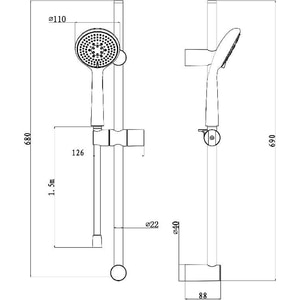 Set dus GOODHOME Cavally, 3 functii, crom Set dus GOODHOME Cavally, 3 functii, crom