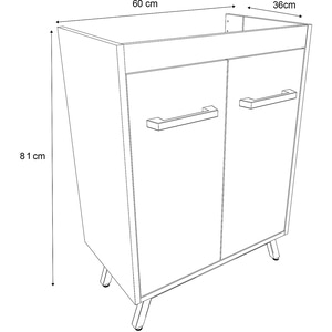 Masca lavoar GOODHOME Ladoga, 60 x 36 x 81 cm, alb mat Masca lavoar GOODHOME Ladoga, 60 x 36 x 81 cm, alb mat