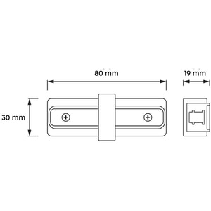 Conector sina in forma de I HOROZ Focus, 1 circuit, 8 x 4 cm, IP20, aluminiu/plastic, negru Conector sina in forma de I HOROZ Focus, 1 circuit, 8 x 4 cm, IP20, aluminiu/plastic, negru