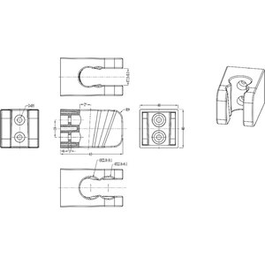 Suport para dus GOODHOME Teesta, 6.5 x 4 x 4 cm, argintiu Suport para dus GOODHOME Teesta, 6.5 x 4 x 4 cm, argintiu