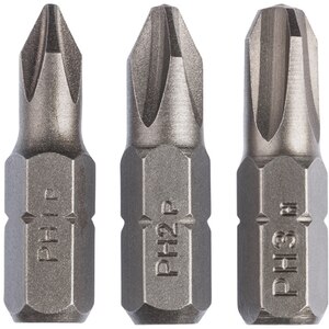 Set biti BOSCH, PH1, PH2, PH3, 25mm, 3 bucati Set biti BOSCH, PH1, PH2, PH3, 25mm, 3 bucati