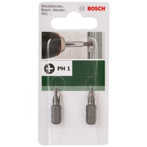 Set biti BOSCH, PH1, 25mm, 2 bucati Set biti BOSCH, PH1, 25mm, 2 bucati