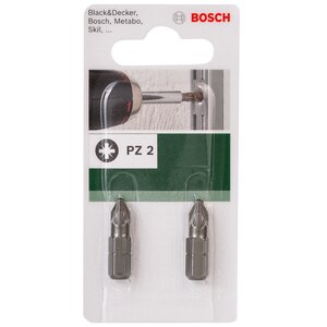Set biti BOSCH, PZ2, 25mm, 2 bucati Set biti BOSCH, PZ2, 25mm, 2 bucati