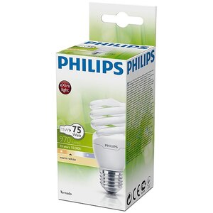 Bec economic Tornado T2 PHILIPS 8727900925784, E27, 15W, 970lm, lumina calda Bec economic Tornado T2 PHILIPS 8727900925784, E27, 15W, 970lm, lumina calda