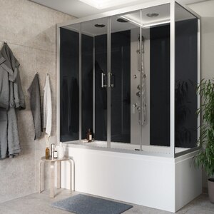 Cabina dus cu hidromasaj GoodHome Onega, dreptunghiulara, 85 x 170 x 215 cm, sticla securizata 5mm, profil argintiu Cabina dus cu hidromasaj GoodHome Onega, dreptunghiulara, 85 x 170 x 215 cm, sticla securizata 5mm, profil argintiu