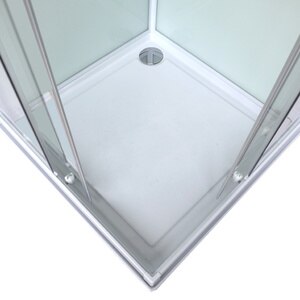 Cabina dus simpla GOODHOME Arkell, patrata, profil metalic, sticla securizata, 80 x 80 x 200 cm, alb Cabina dus simpla GOODHOME Arkell, patrata, profil metalic, sticla securizata, 80 x 80 x 200 cm, alb