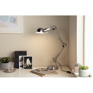 Veioza cap si brat regrabil GOODHOME Bakossi, 1 bec incandescent, 40W, E14, IP20, argintiu Veioza cap si brat regrabil GOODHOME Bakossi, 1 bec incandescent, 40W, E14, IP20, argintiu