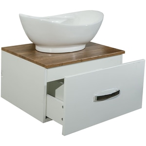 Set masca si lavoar Daphne, 60 x 46 x 31 cm, alb-maro Set masca si lavoar Daphne, 60 x 46 x 31 cm, alb-maro