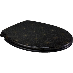 Capac WC GOODHOME Diani, inchidere lenta, plastic, negru/auriu Capac WC GOODHOME Diani, inchidere lenta, plastic, negru/auriu