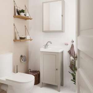 Masca lavoar GoodHome Perma, 44 x 30 x 80.6 cm, taupe Masca lavoar GoodHome Perma, 44 x 30 x 80.6 cm, taupe
