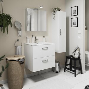 Dulap baie cu oglinda Aruna, 55 x 15 x 54 cm, alb Dulap baie cu oglinda Aruna, 55 x 15 x 54 cm, alb