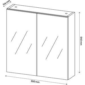 Dulap baie cu oglinda Aruna, 55 x 15 x 54 cm, alb Dulap baie cu oglinda Aruna, 55 x 15 x 54 cm, alb