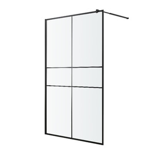Paravan dus Walk-in GOODHOME Ahti, 120 x 195 cm, aluminiu, sticla securizata transparenta 6mm, negru Paravan dus Walk-in GOODHOME Ahti, 120 x 195 cm, aluminiu, sticla securizata transparenta 6mm, negru