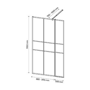 Paravan dus walk-in GOODHOME Ahti, aluminiu, sticla securizata 6mm, 119 x 195 cm, profil negru Paravan dus walk-in GOODHOME Ahti, aluminiu, sticla securizata 6mm, 119 x 195 cm, profil negru
