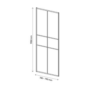 Paravan dus GOODHOME Ahti Black Stripes, aluminiu, sticla securizata 6mm, 80 x 195 cm, profil negru Paravan dus GOODHOME Ahti Black Stripes, aluminiu, sticla securizata 6mm, 80 x 195 cm, profil negru