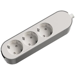 Prelungitor JACOBSEN, 3 prize Schuko, alb/gri Prelungitor JACOBSEN, 3 prize Schuko, alb/gri