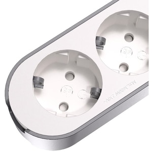 Prelungitor JACOBSEN, 3 prize Schuko, 3 m, 1.5 mm, alb/gri Prelungitor JACOBSEN, 3 prize Schuko, 3 m, 1.5 mm, alb/gri