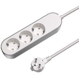 Prelungitor JACOBSEN, 3 prize Schuko, 5 m, 1.5 mm, alb/gri Prelungitor JACOBSEN, 3 prize Schuko, 5 m, 1.5 mm, alb/gri
